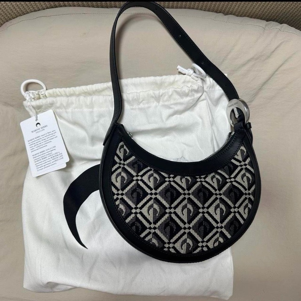 Marine Serre shoulder crescent moon bag